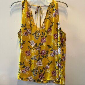 LOFT Yellow Tie Front Backless Tank Top
